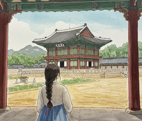 Walk around Gyeongbokgung Palace in Seoul.